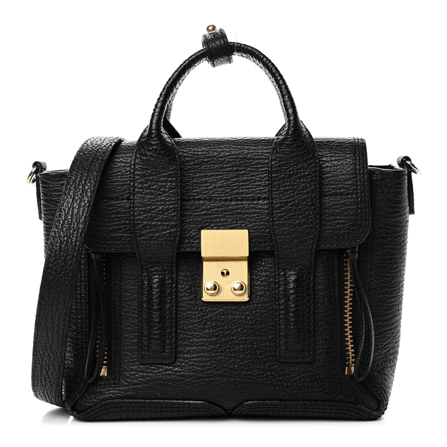 3.1 Phillip Lim Textured Calfskin Mini Pashli Satchel Black 1 of 5