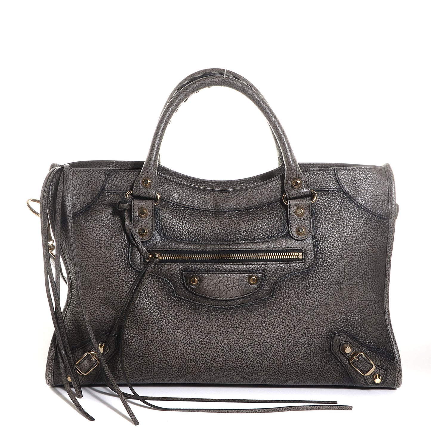 Grained Calfskin Classic Gold Hardware City Ombre Grey Gradient