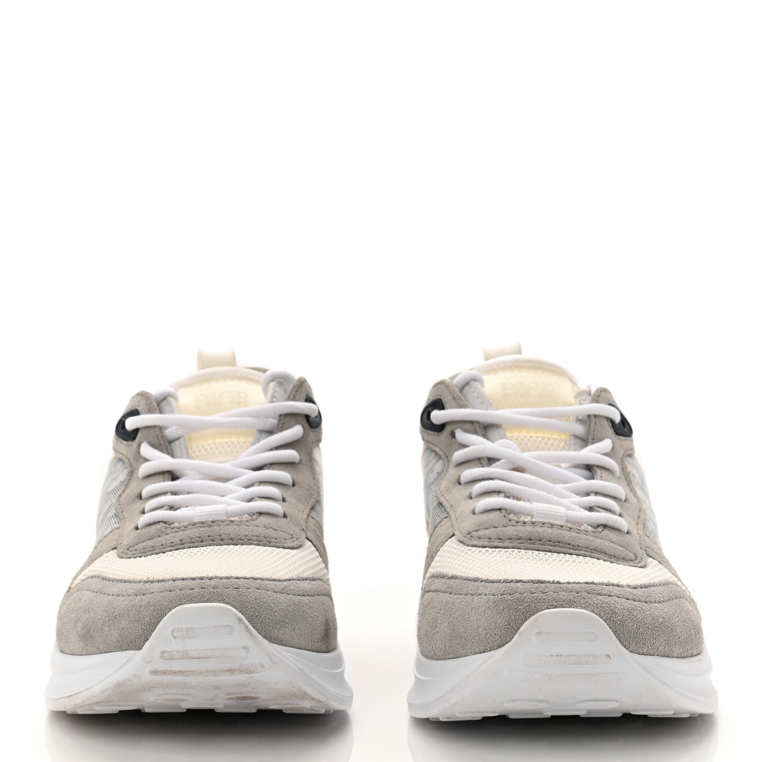 Christian Dior Suede Technical Mesh Oblique Womens B25 Runner Sneakers 37 Gray 2 of 9
