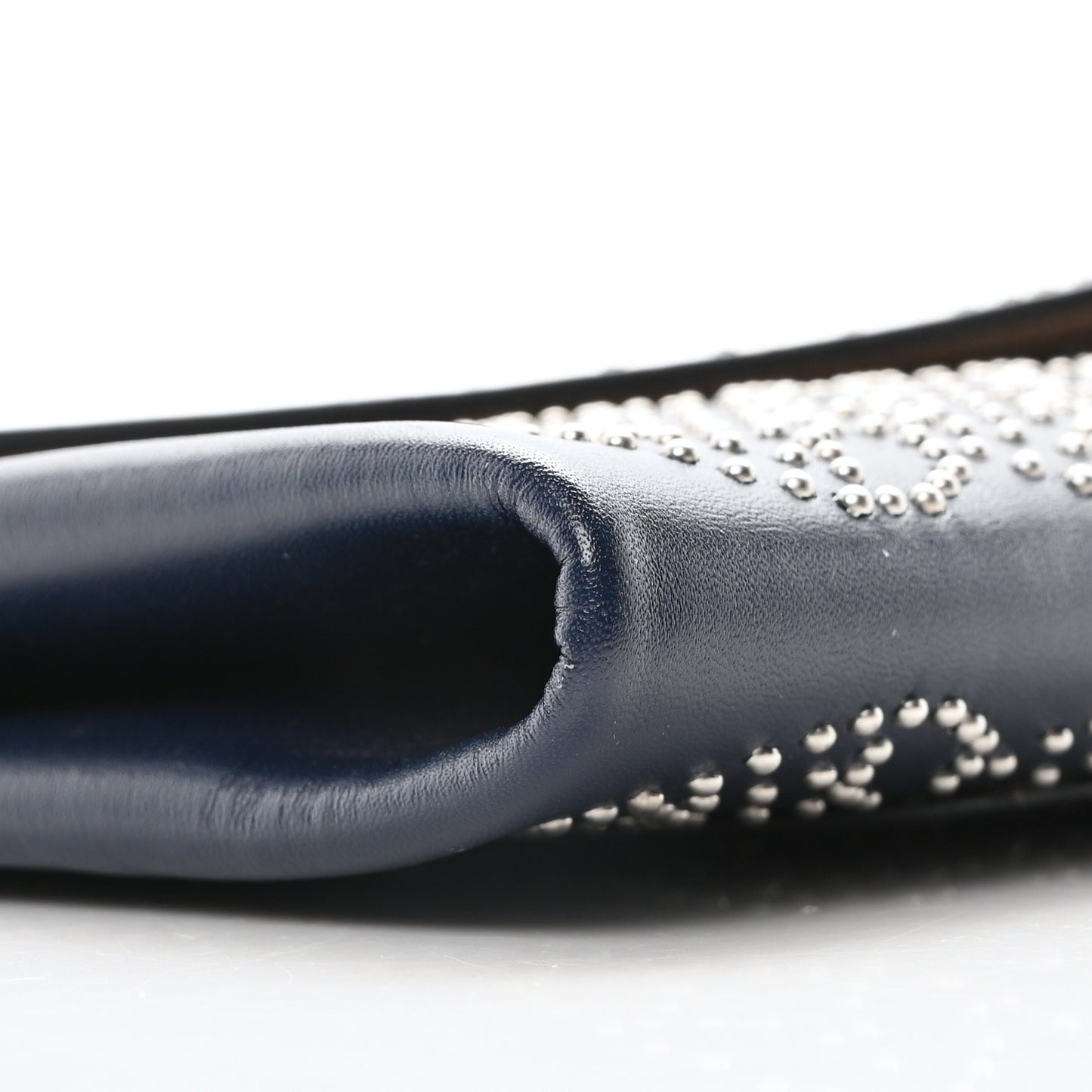 Calfskin Studded Arabesque Envelope Clutch Navy