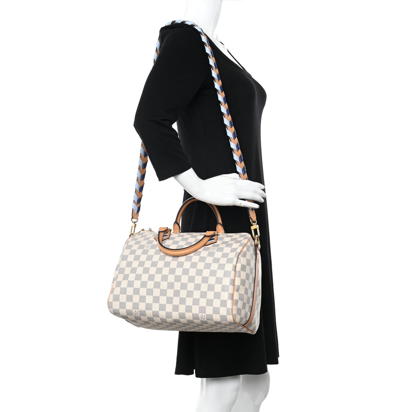 Damier Azur Braided Speedy Bandouliere 30 Blue