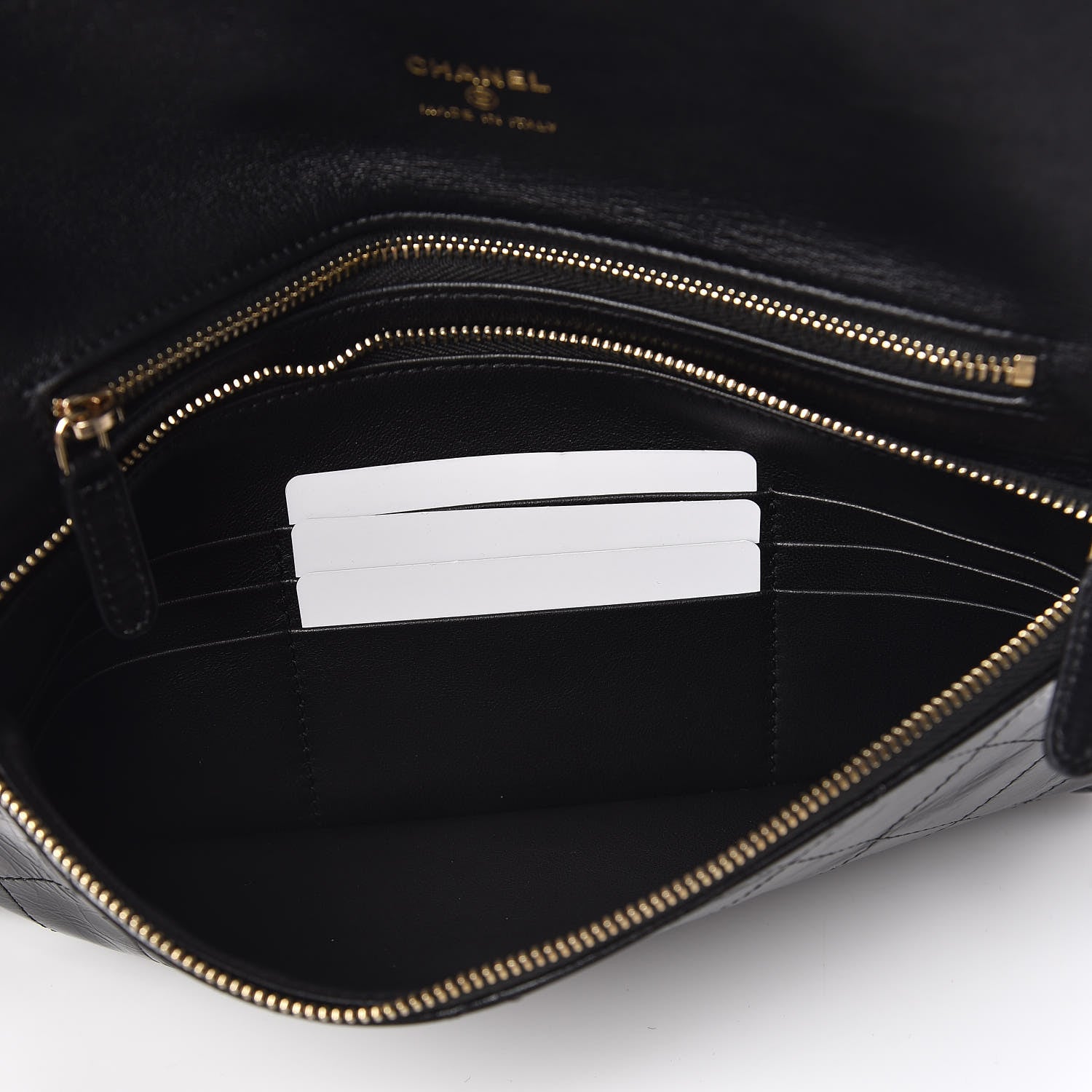 Chanel Shiny Crumpled Calfskin Small 31 Pouch Black 5 of 8