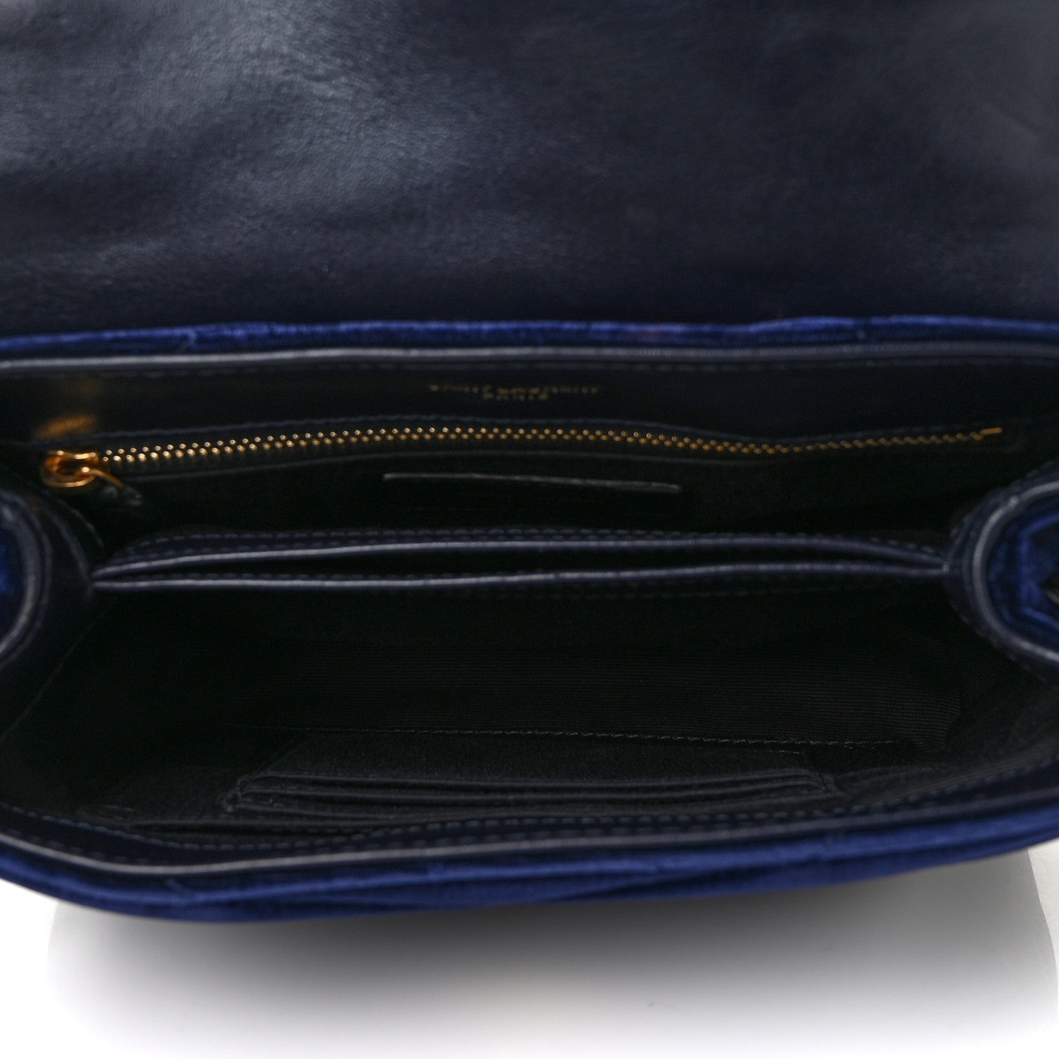 Saint Laurent Velvet Y Quilted Monogram Toy Loulou Crossbody Bag Navy 5 of 8