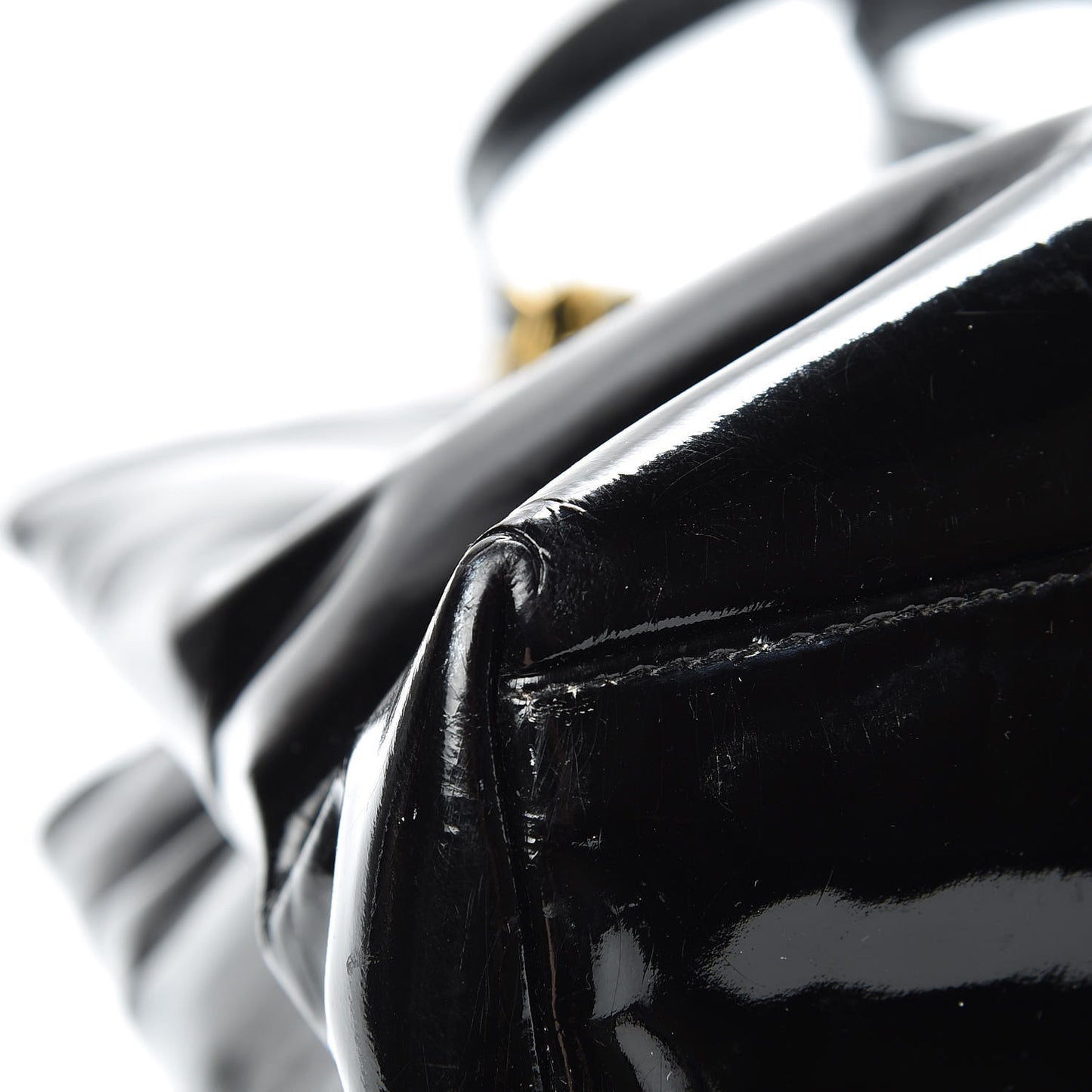 Patent Flap Shoulder Bag Black