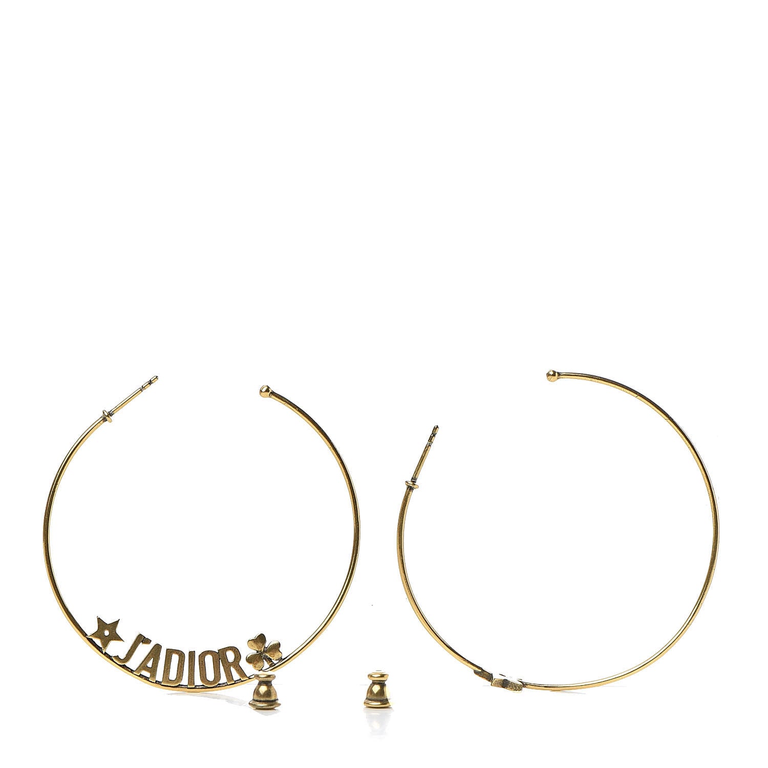 Christian Dior Metal J'Adior Hoop Earrings Aged Gold 3 of 4