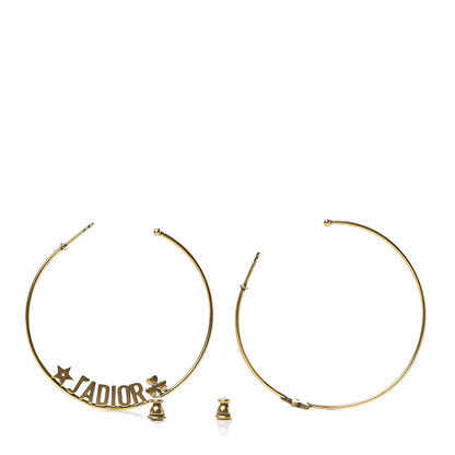 Christian Dior Metal J'Adior Hoop Earrings Aged Gold 3 of 4
