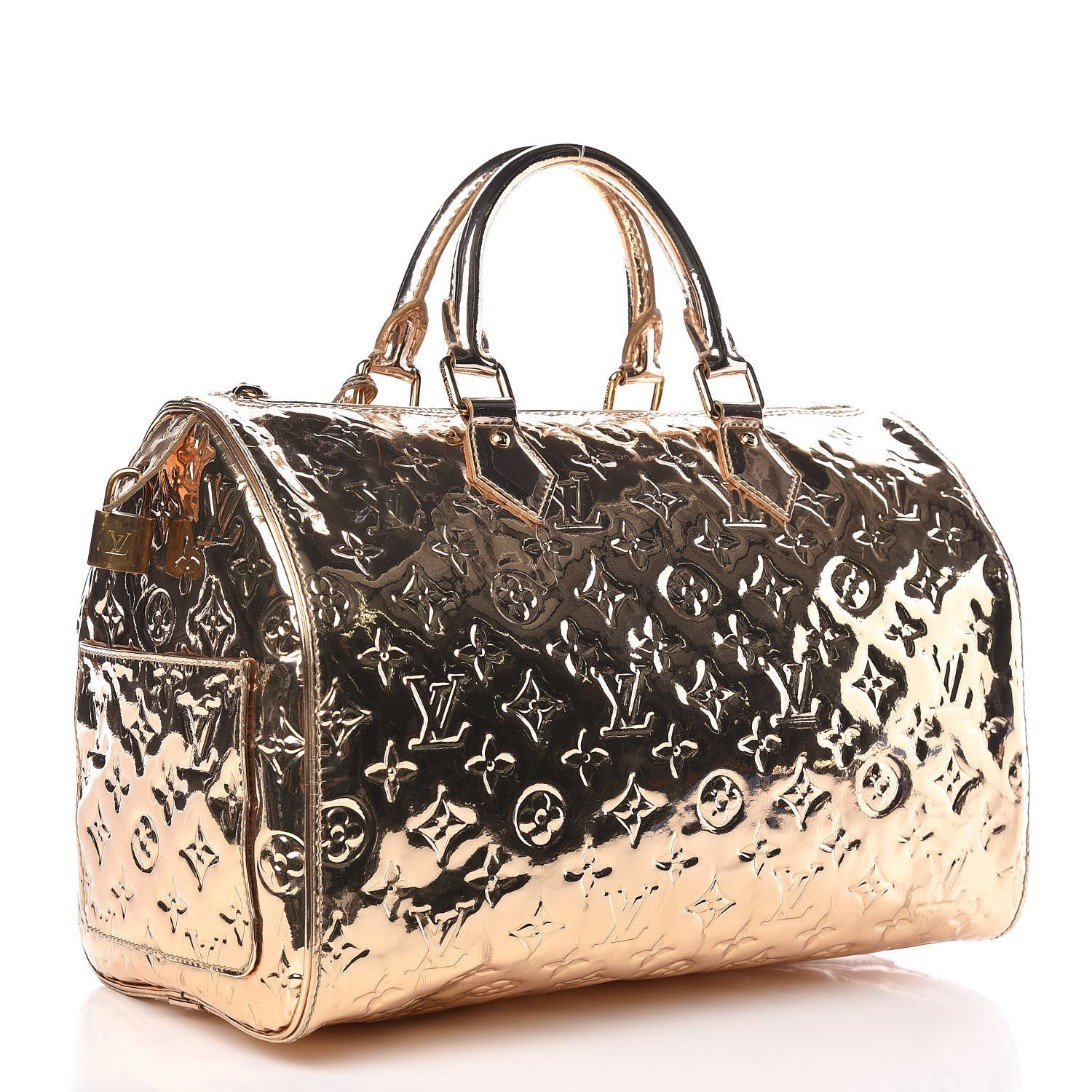Louis Vuitton Monogram Miroir Speedy 35 Gold 3 of 16