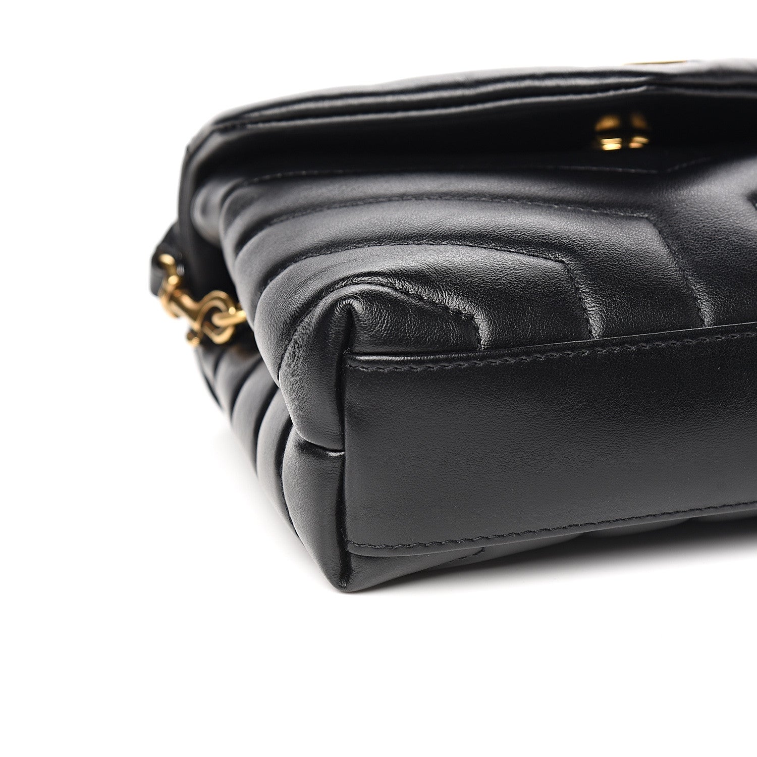 Saint Laurent Calfskin Y Quilted Monogram Toy Loulou Crossbody Bag Black 7 of 10