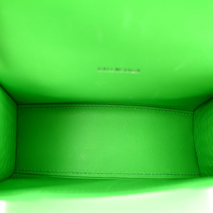 Balenciaga Shiny Calfskin Strass Crocodile Embossed Hourglass Top Handle Bag XS Fluo Green 5 of 11
