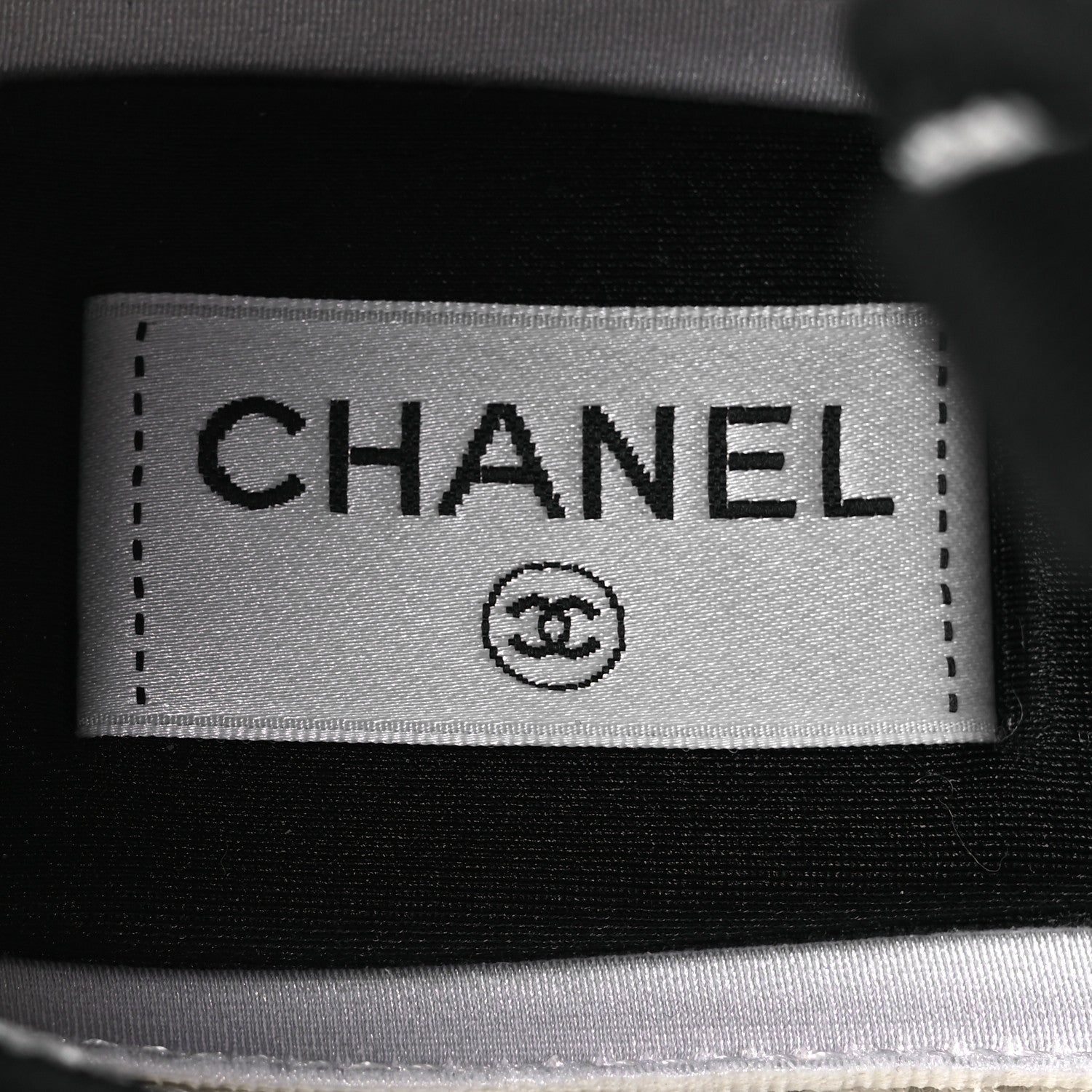 Chanel Velvet Calfskin Mixed Fibers CC Sneakers 38 Ivory Black 9 of 11