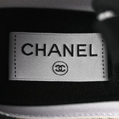 Chanel Velvet Calfskin Mixed Fibers CC Sneakers 38 Ivory Black 9 of 11