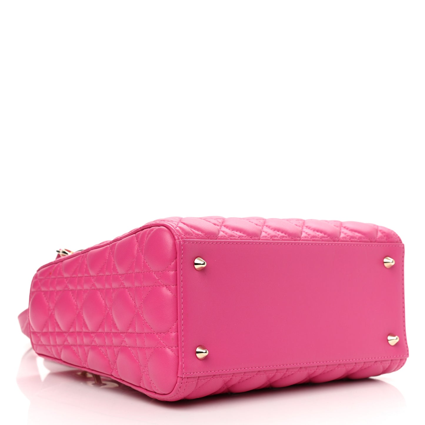 Lambskin Cannage Medium Lady Dior Fuchsia