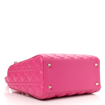 Christian Dior Lambskin Cannage Medium Lady Dior Fuchsia 4 of 8