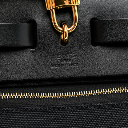 Hermes Military Toile Vache Hunter Herbag Zip Retourne 31 PM Black 7 of 11