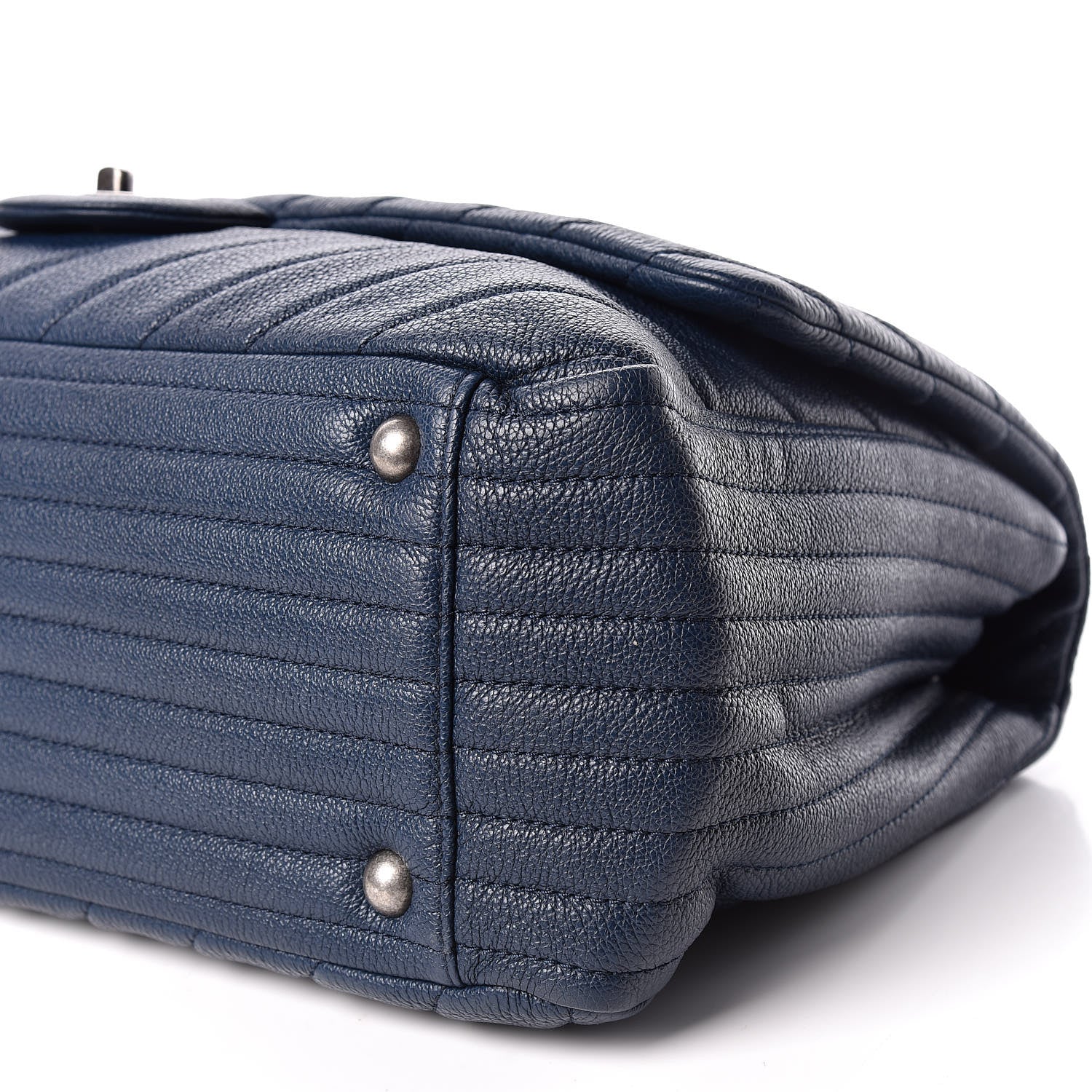 Chanel Calfskin Chevron Quilted XXL Travel Flap Bag Blue 6 of 10