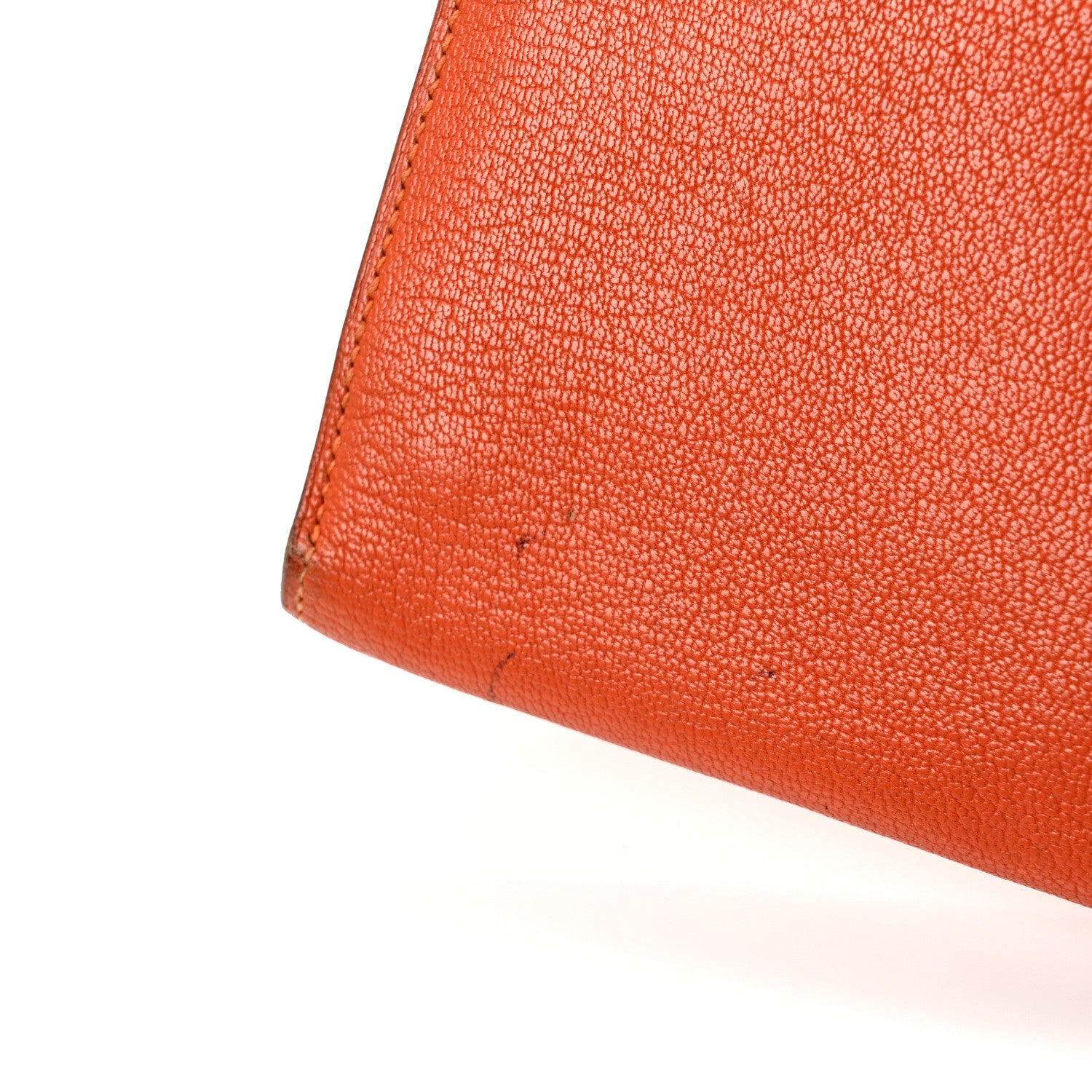 Hermes Chèvre Mysore Bearn Gusset Wallet Feu 9 of 12