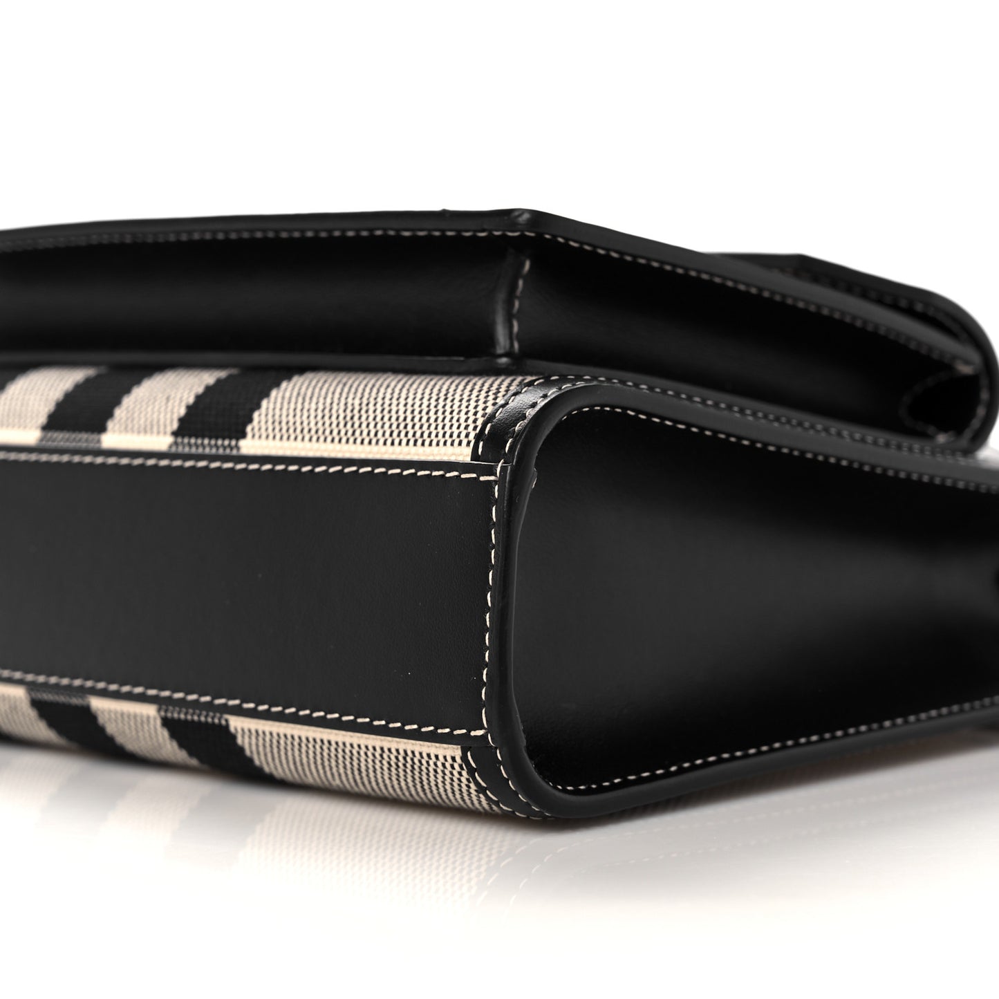 Smooth Calfskin Archive Canvas Check Mini Pocket Bag Butter Beige Black