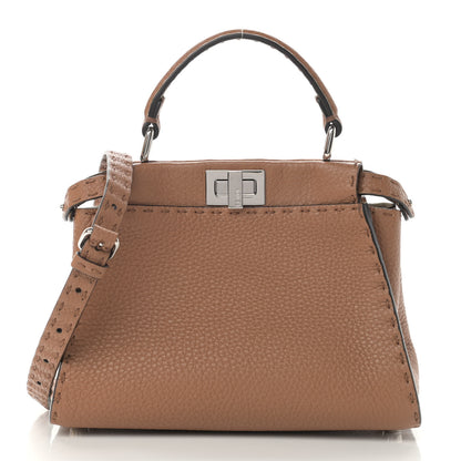 Fendi Cuoio Romano Selleria Bi-Color Mini Peekaboo Iconic Satchel Mou Milk 3 of 14