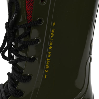 Christian Dior Shiny Rubber Diorcamp Low Boots 38 Military 11 of 12