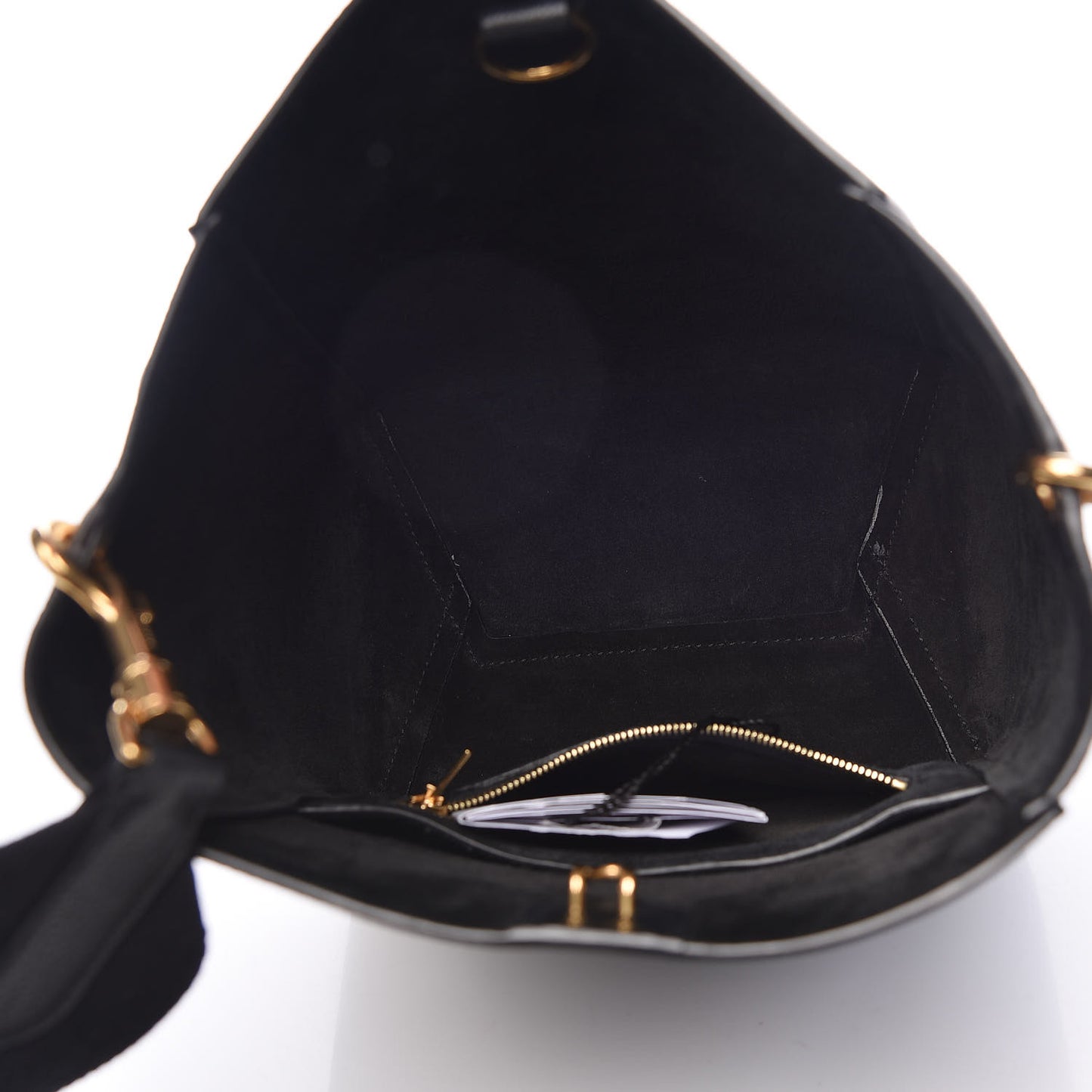 Soft Grained Calfskin Small Sangle Bucket Bag Black