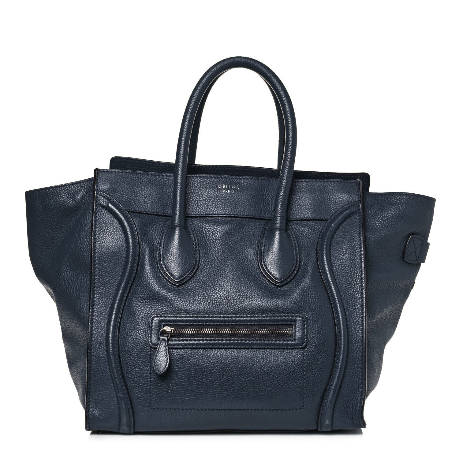 Celine Drummed Calfskin Mini Luggage Blue 1 of 14