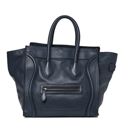 Celine Drummed Calfskin Mini Luggage Blue 1 of 14