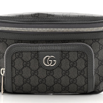 Gucci GG Supreme Monogram Textured Dollar Calfskin Ophidia Belt Bag Grey Black Graphite Grey 8 of 11