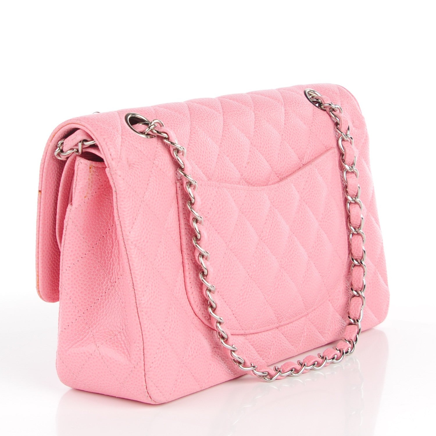 Chanel Caviar Quilted Medium Double Flap Pink 3 of 9