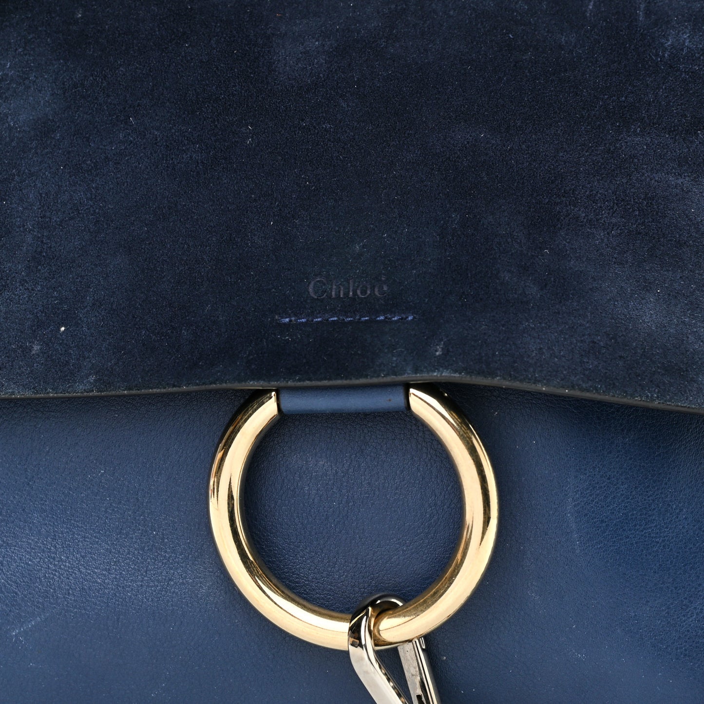 Suede Calfskin Medium Faye Shoulder Bag Silver Blue