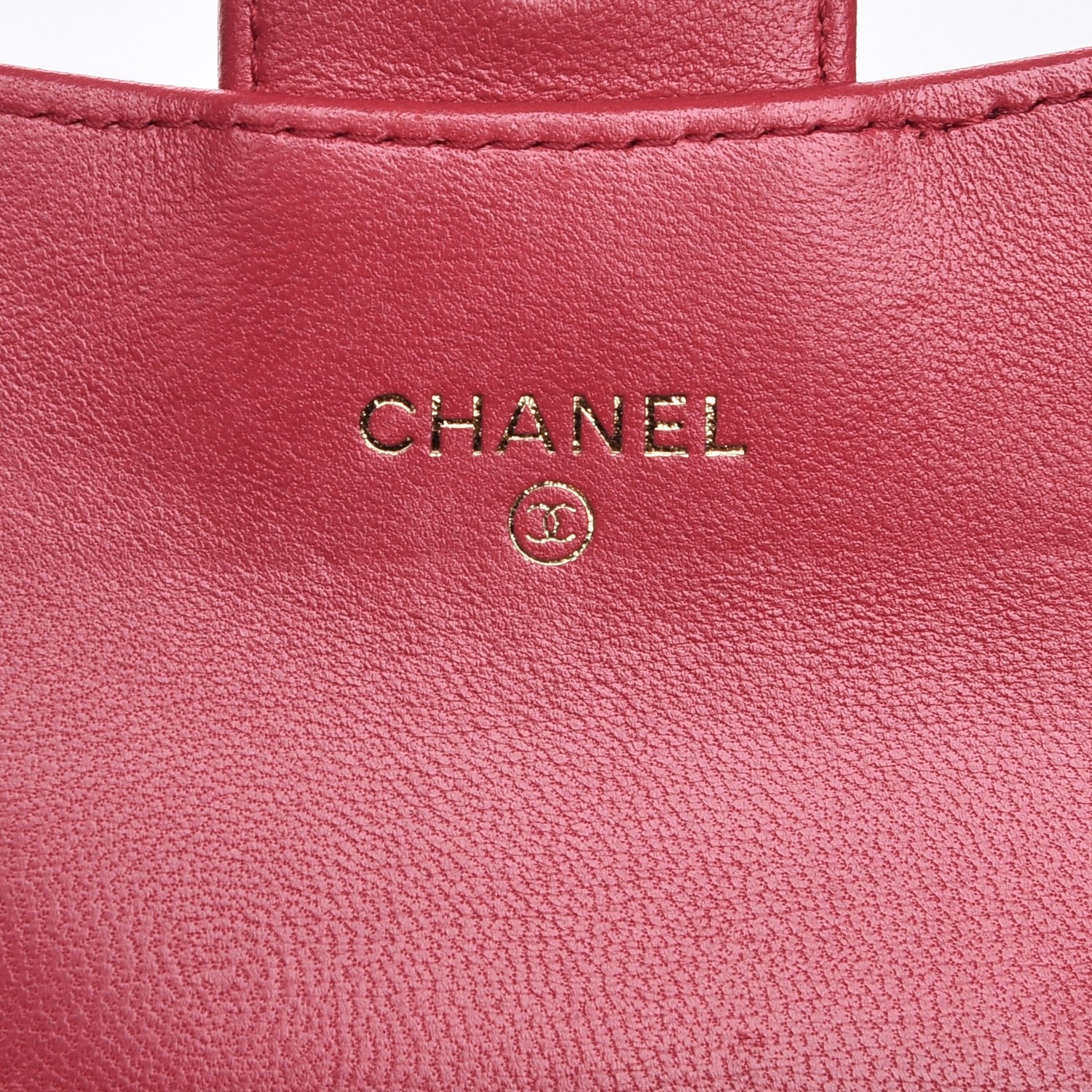 Chanel Lambskin Quilted Flap Card Holder Dark Pink 6 of 9