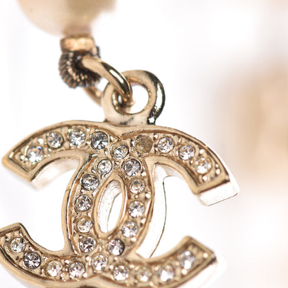 Chanel Crystal Pearl CC Short Necklace Gold 6 of 7