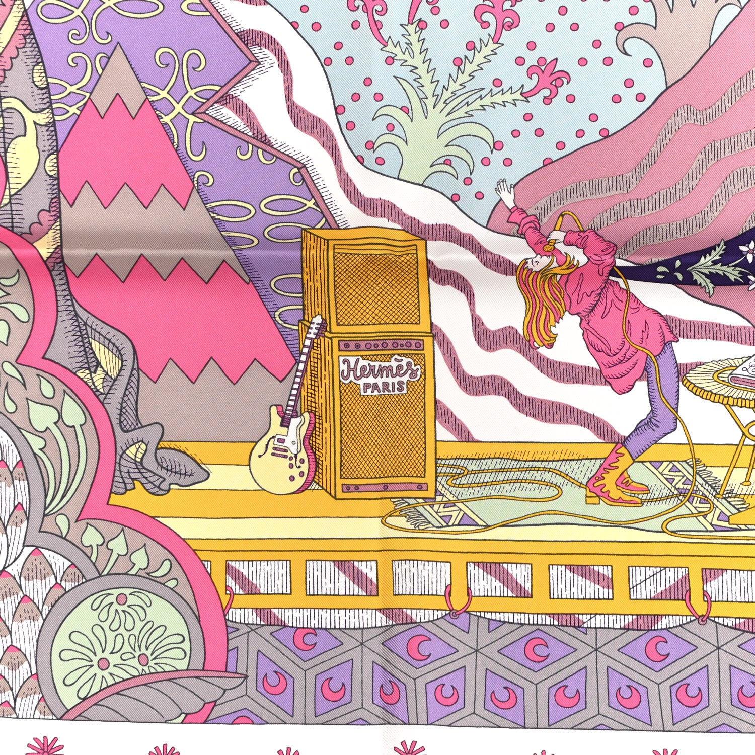 Hermes Silk Le Premier Chant Scarf 90 Violet Bleu Glacier 2 of 6