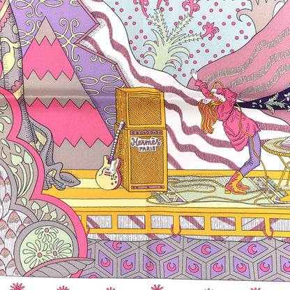 Hermes Silk Le Premier Chant Scarf 90 Violet Bleu Glacier 2 of 6