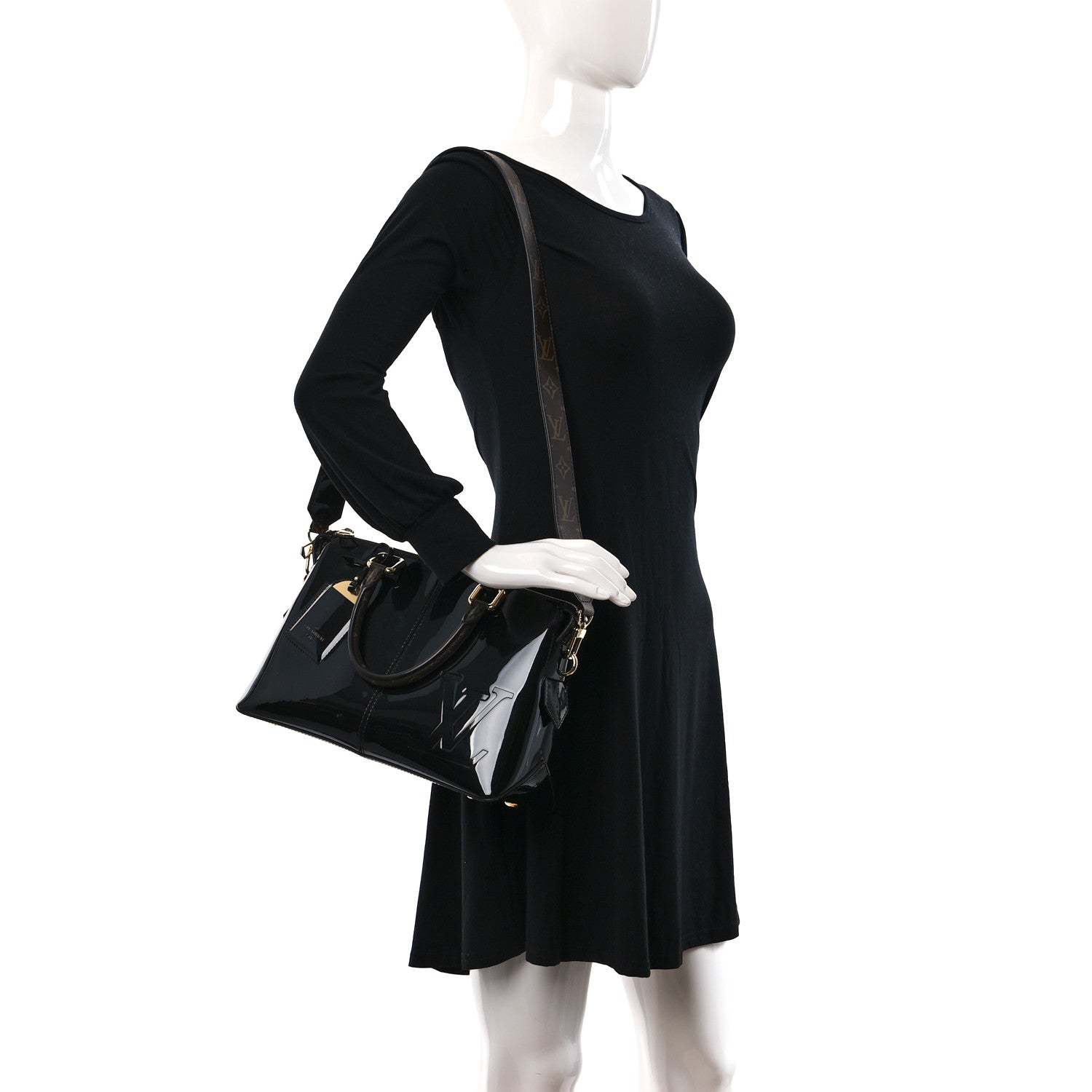 Louis Vuitton Patent Calfskin Miroir Tote Black 2 of 8