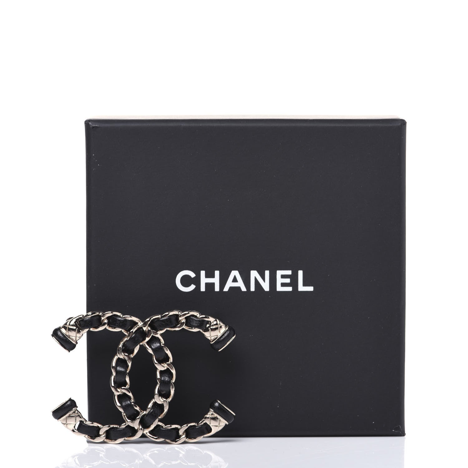 Chanel Lambskin Chain CC Brooch Black Gold 8 of 8