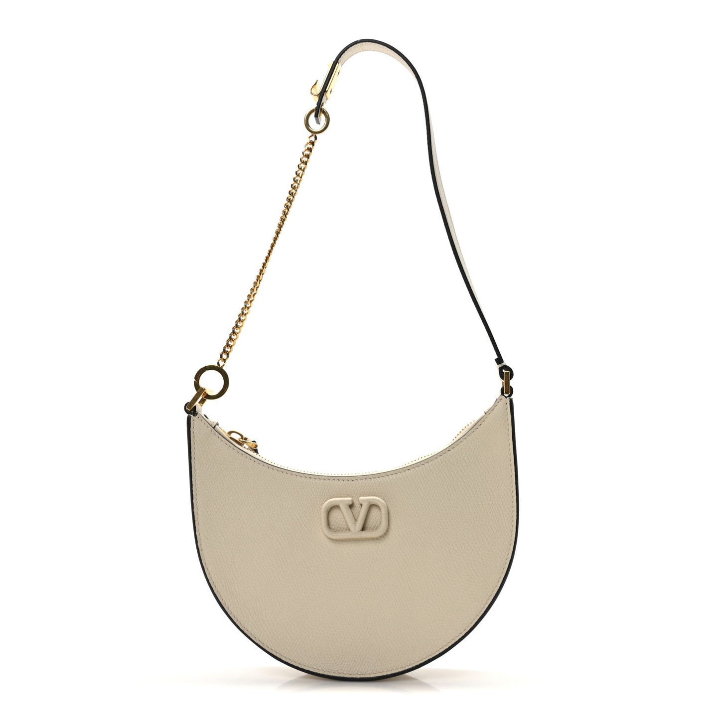 Calfskin Mini Vlogo Hobo Bag White