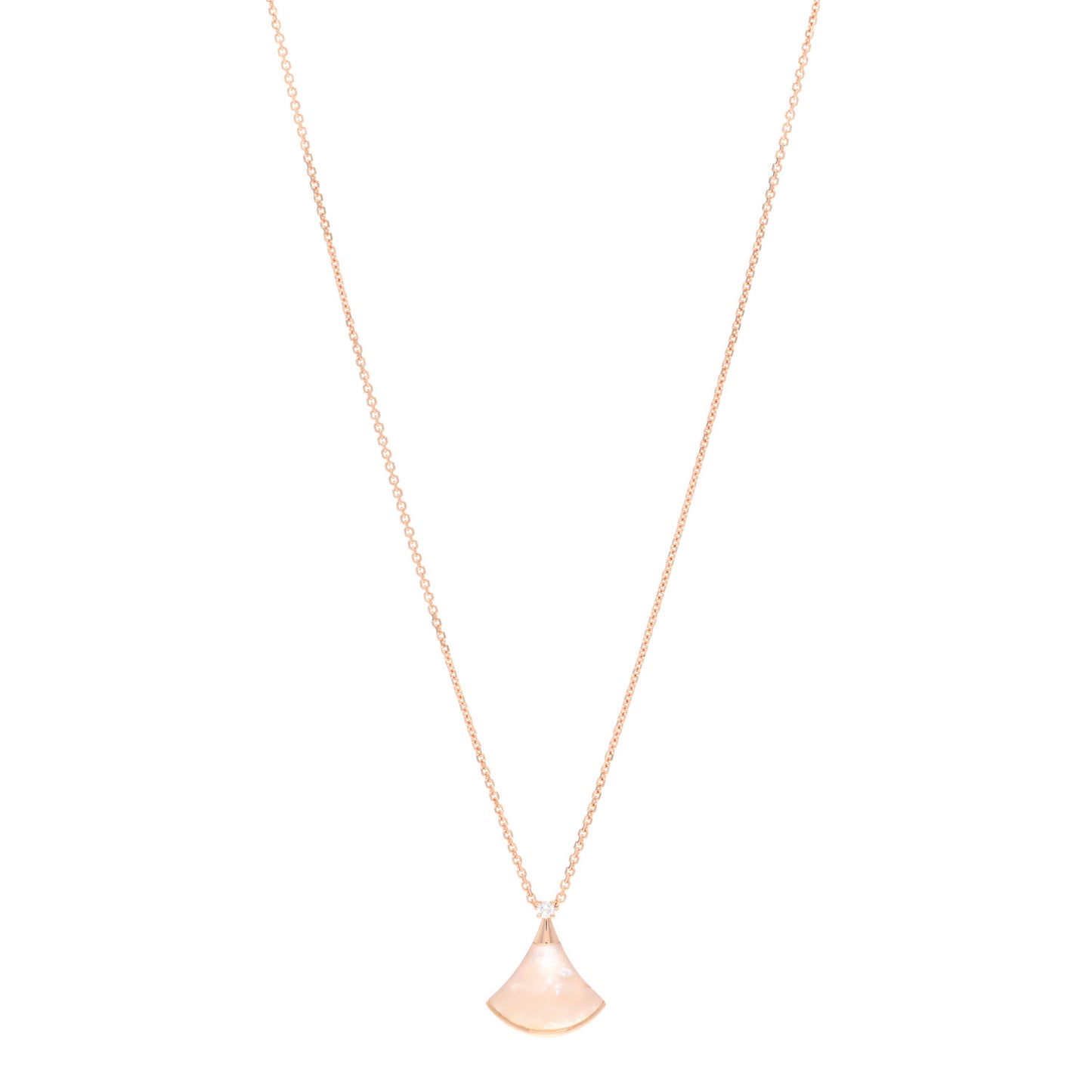 18K Rose Gold Diamond Mother of Pearl Small Divas' Dream Pendant Necklace