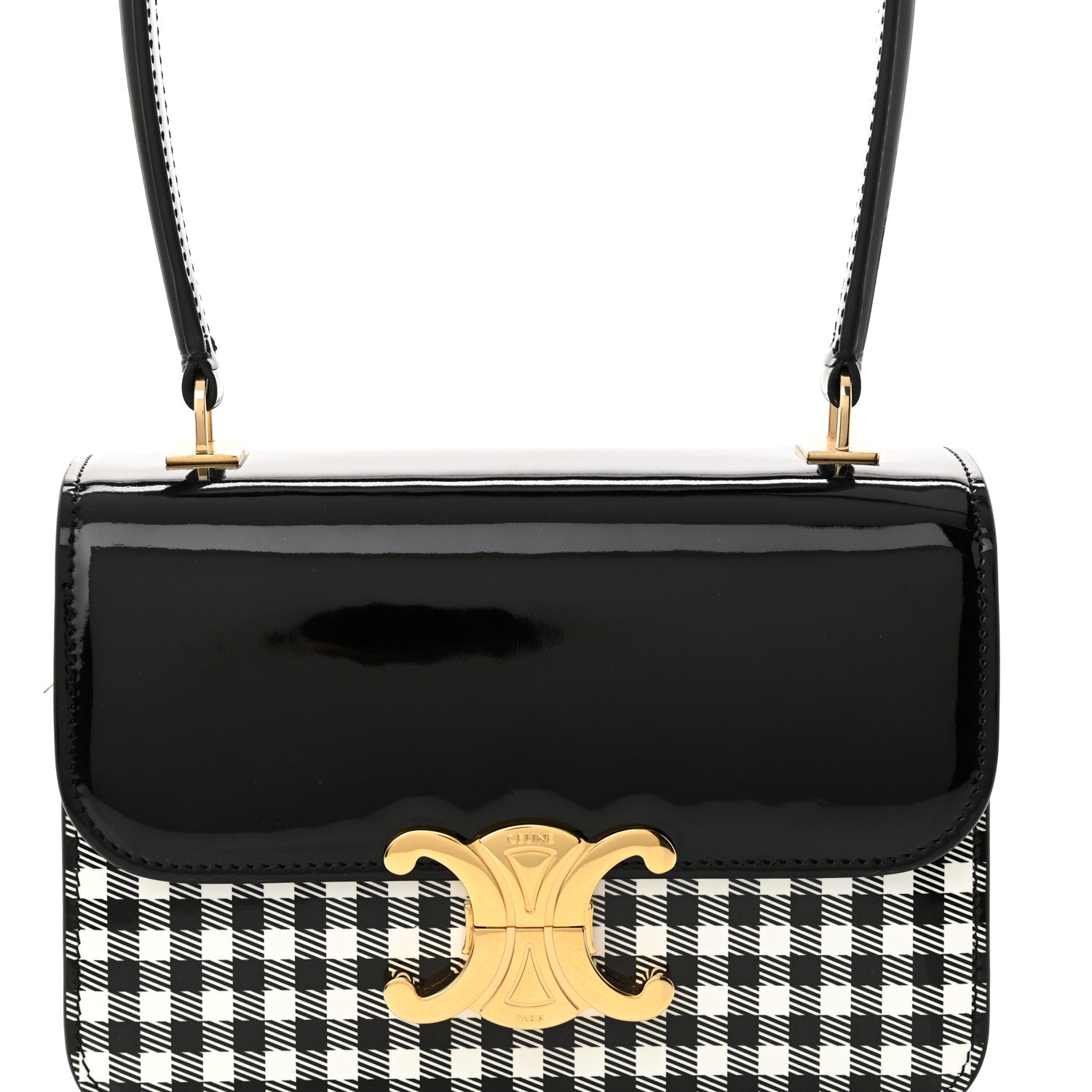 Celine Patent Teen Vichy Garance Black White 9 of 14
