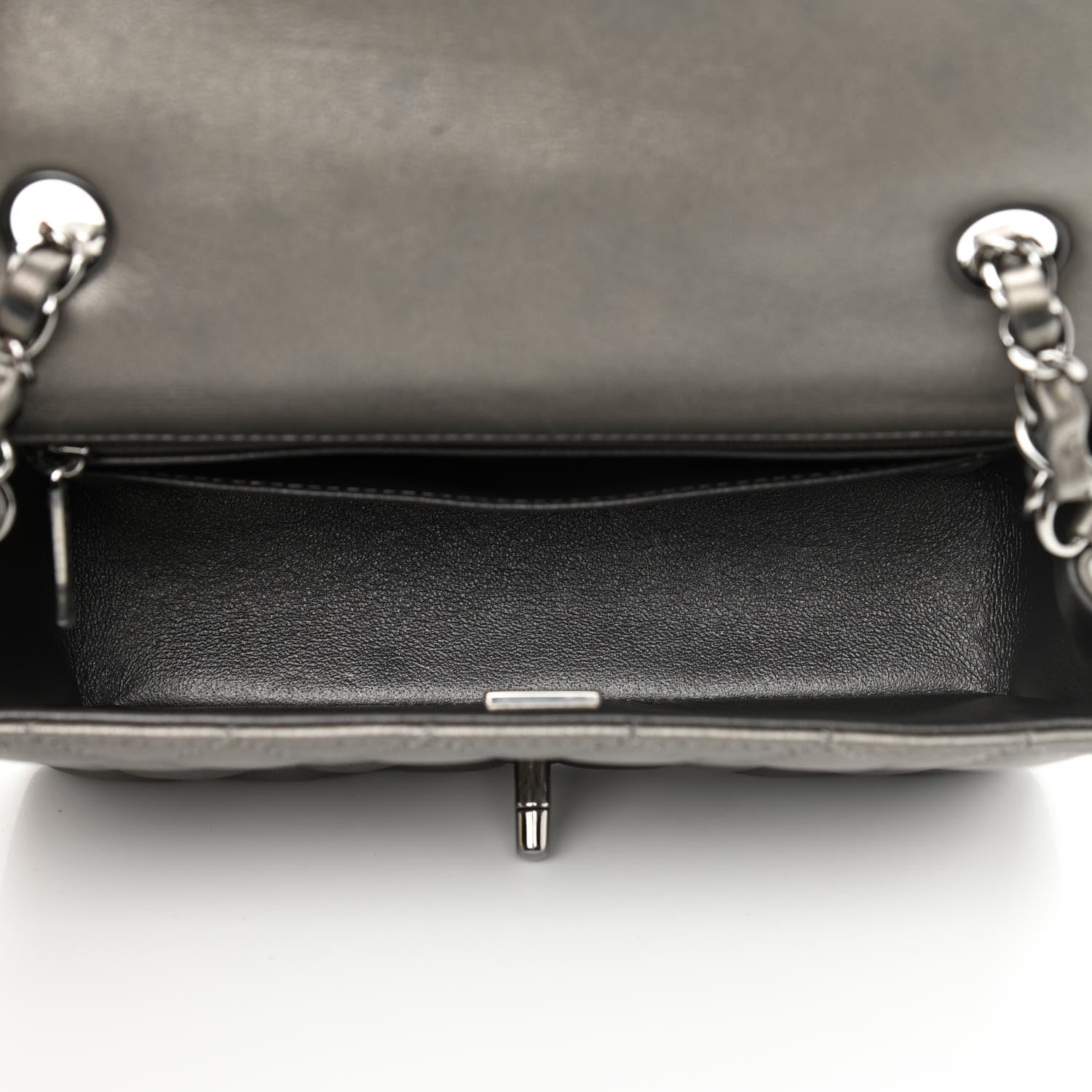 Chanel Metallic Calfskin Quilted Mini Rectangular Flap Ruthenium 5 of 10