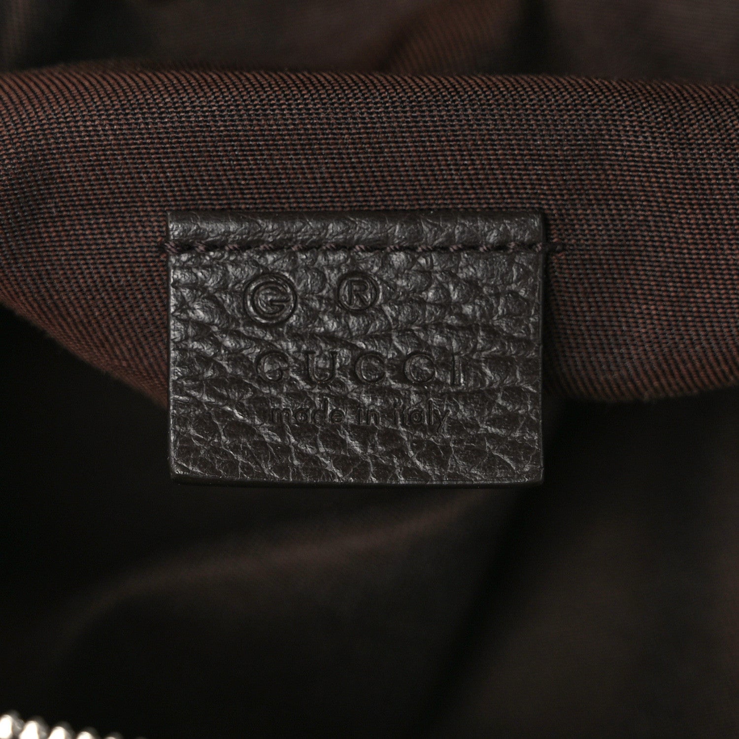 Gucci Monogram Dollar Calfskin Waist Pouch Beige Ebony Testa di Moro Marrone Scuro 6 of 9