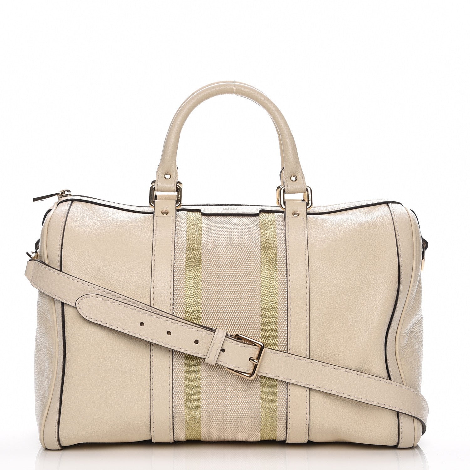 Gucci Calfskin Vintage Web Medium Boston Mystic White 1 of 8