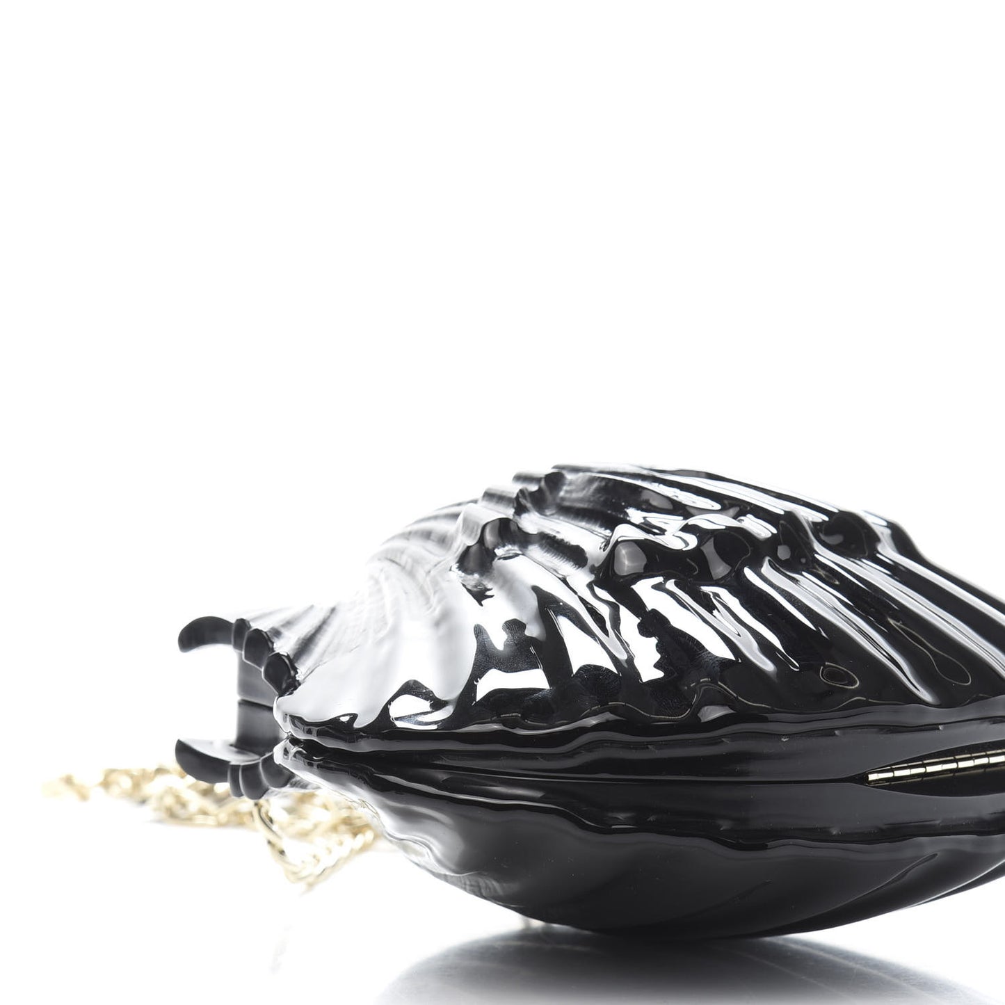 Plexiglass Evening On The Beach Shell Clutch Black