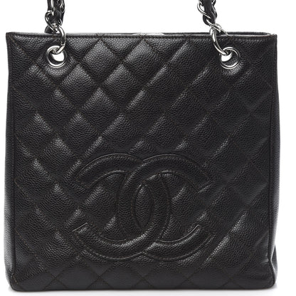 Chanel Caviar Quilted Petit Shopping Tote PST Black 9 of 9