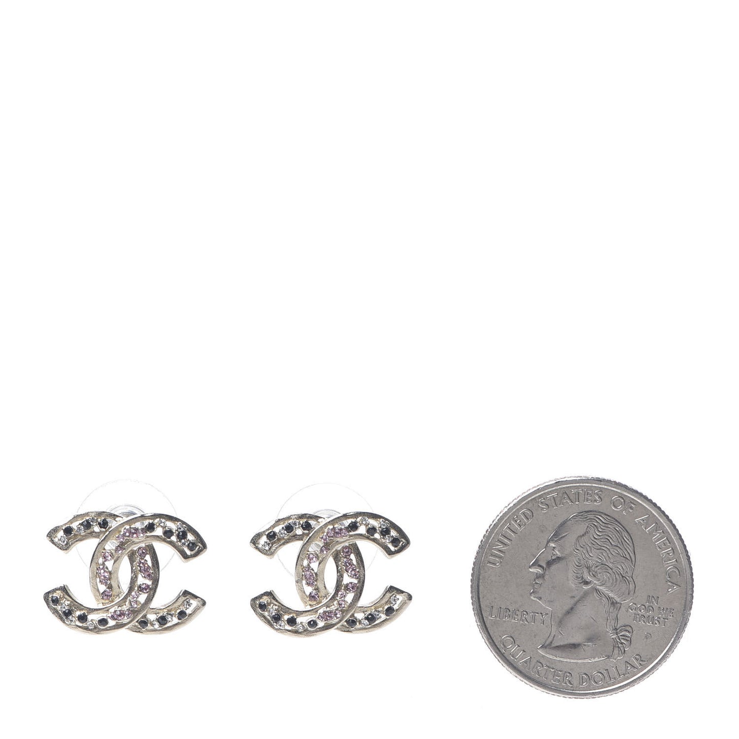 Crystal CC Earrings Light Gold Multicolor