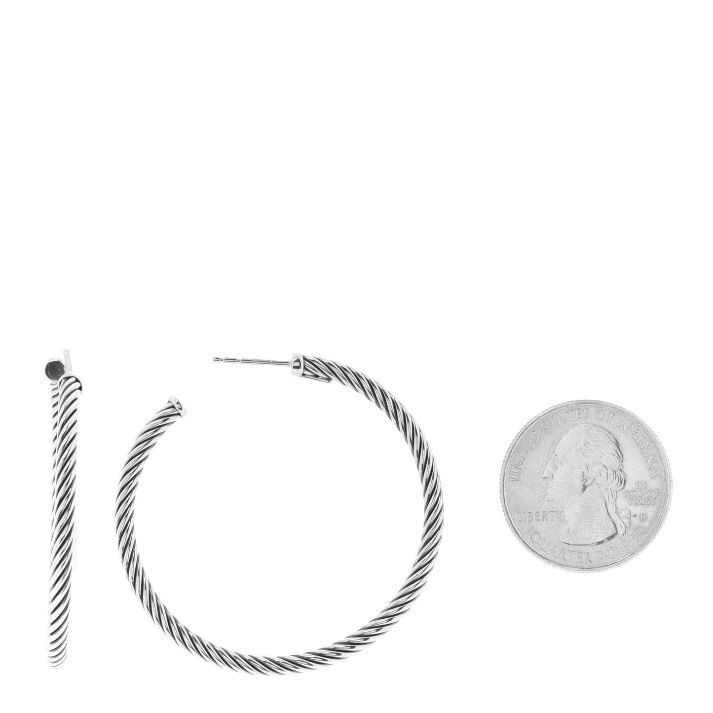 Sterling Silver Medium Cable Classics Hoop Earrings
