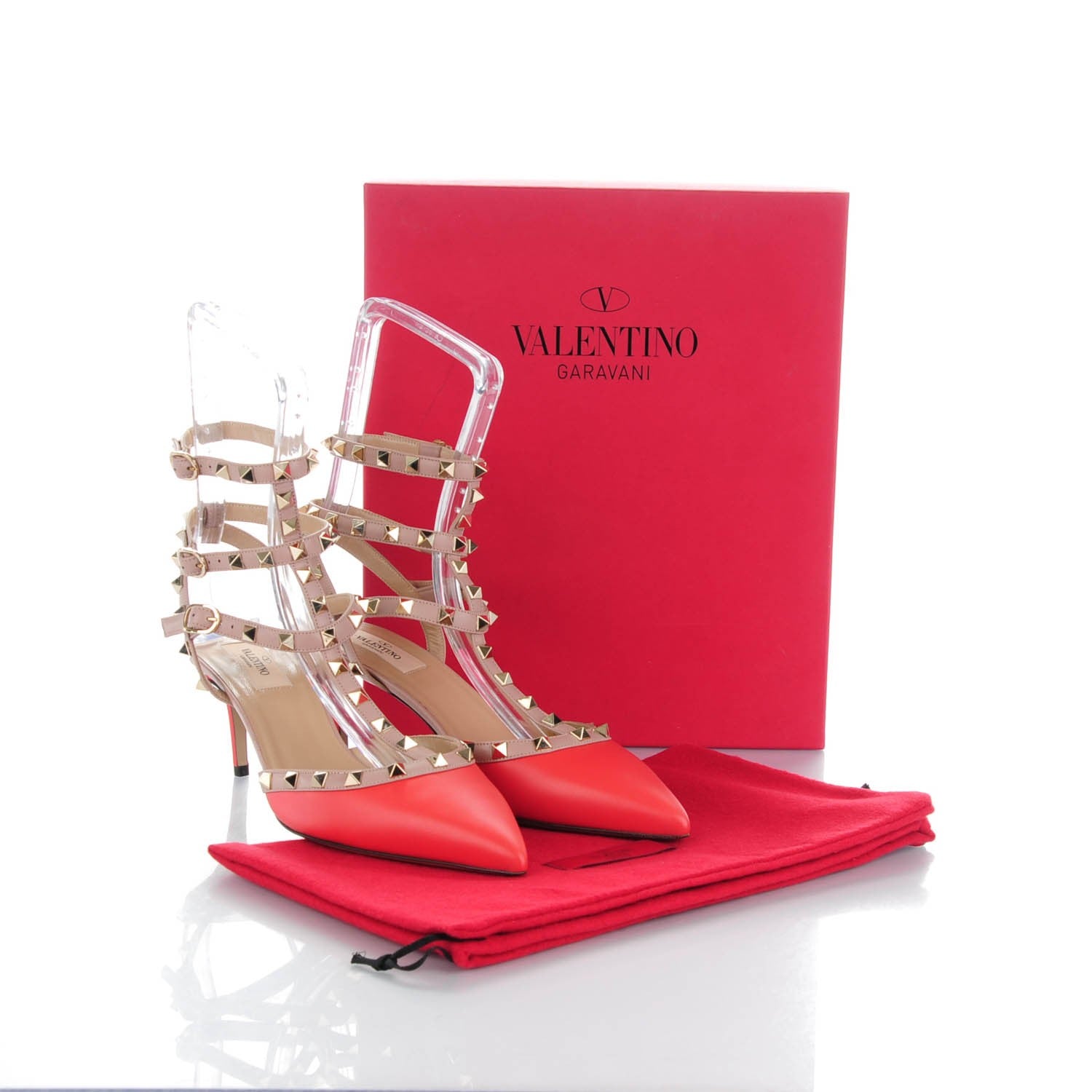 Valentino Garavani Nappa Rockstud Ankle Strap 65mm Pumps 41 Deep Coral Poudre 5 of 7