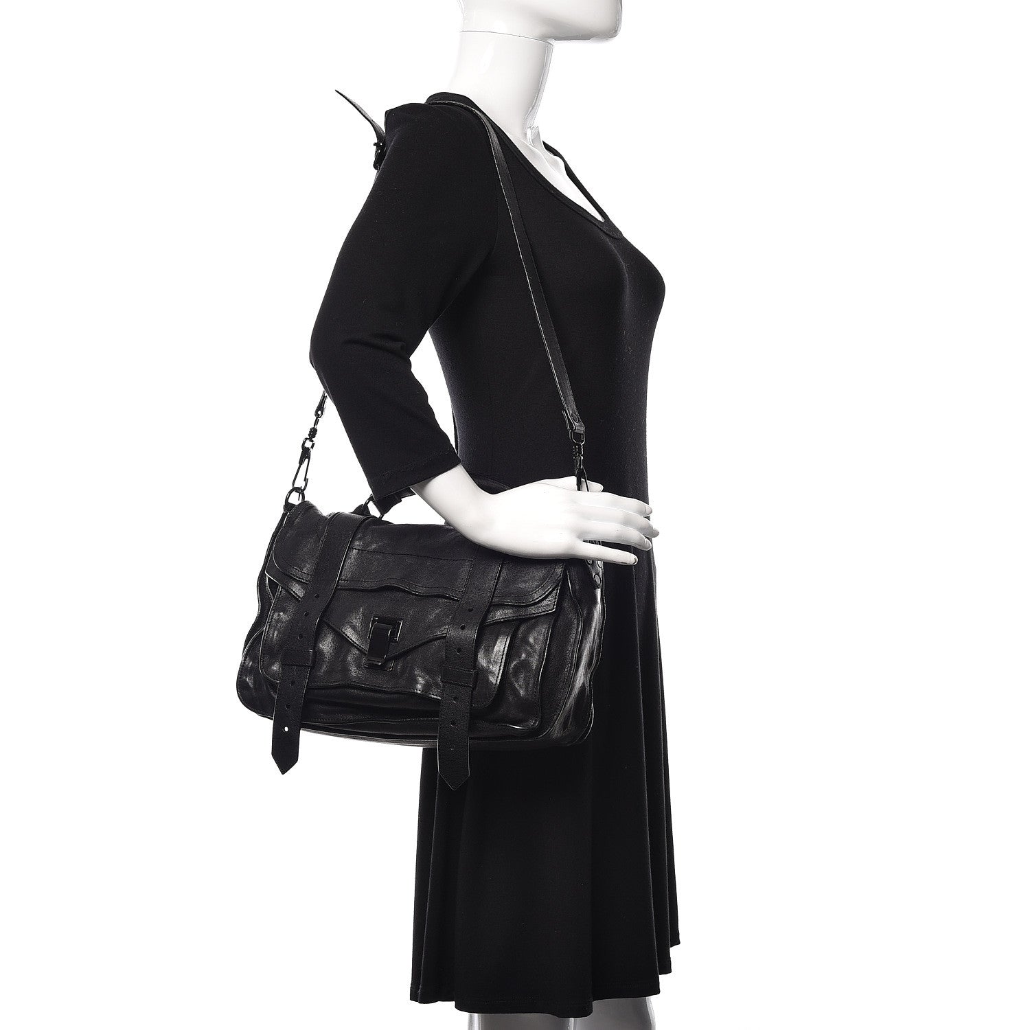 Proenza Schouler Lambskin Medium PS1 Satchel Black 1 of 12