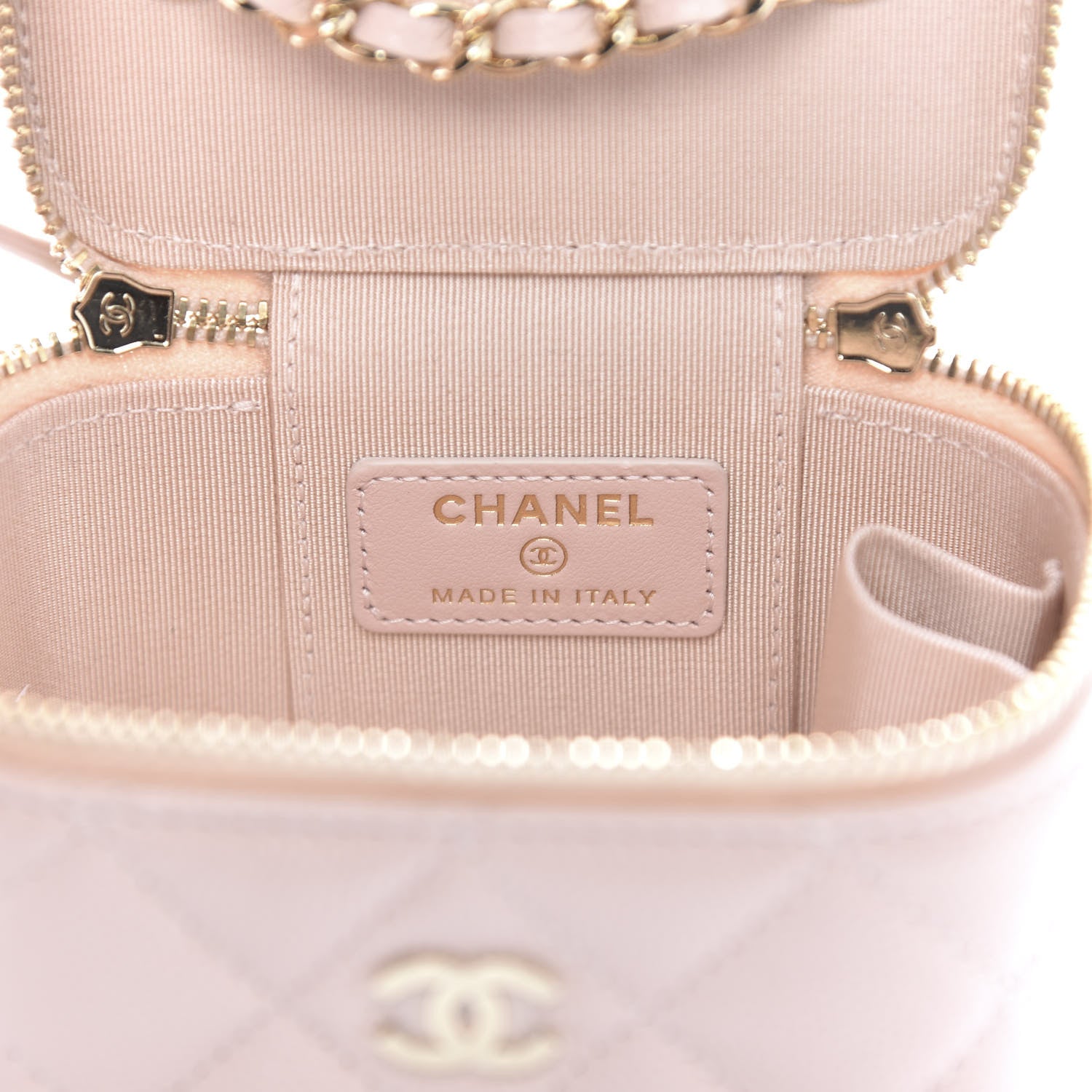 Chanel Caviar Quilted Mini Vanity Case With Chain Light Pink 8 of 11