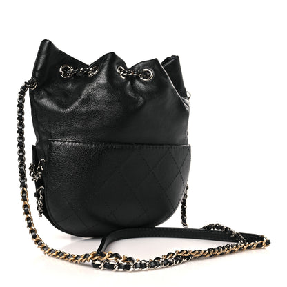 Chanel Calfskin Quilted Small Gabrielle Bucket Black 3 of 10