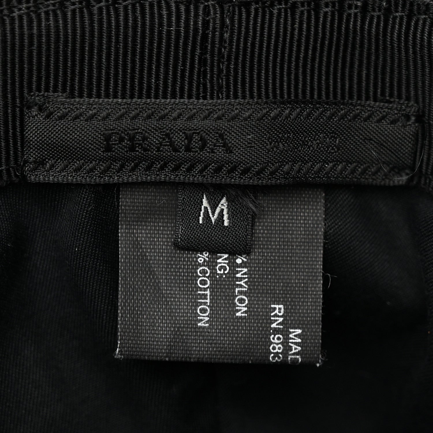 Prada Re-Nylon Metal Triangle Logo Womens Bucket Hat M Black 7 of 7
